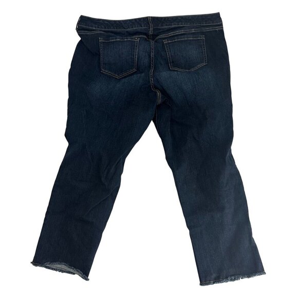 Torrid Premium Boyfriend Jeans Size 22 Medium Wash Raw Hem Stretch Denim - Picture 9 of 11